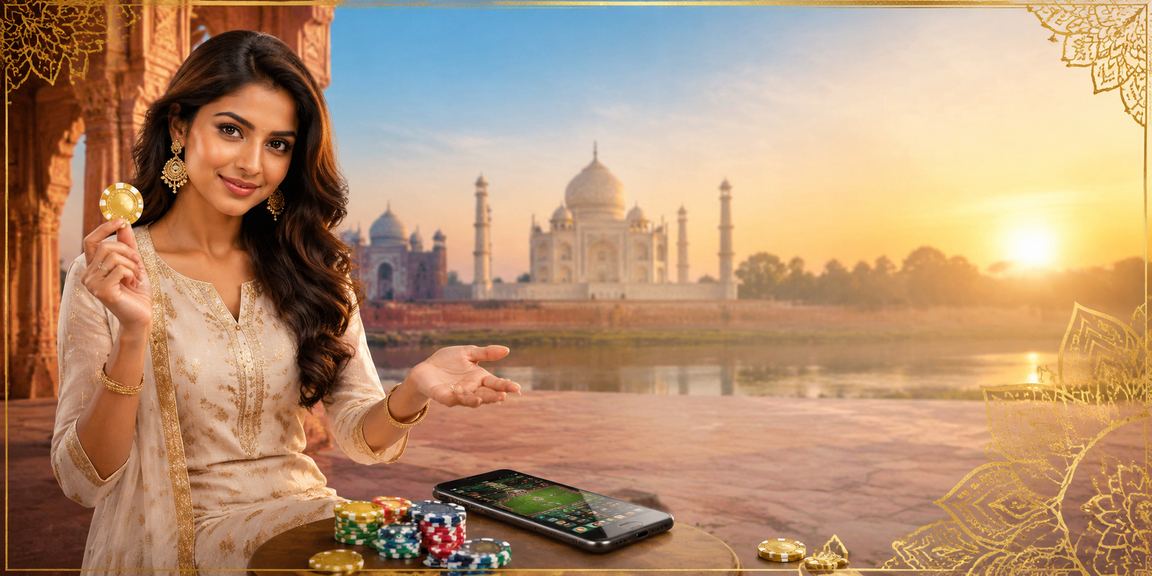 View of Taj Mahal with sports betting symbol overlay representing Indian payment integration