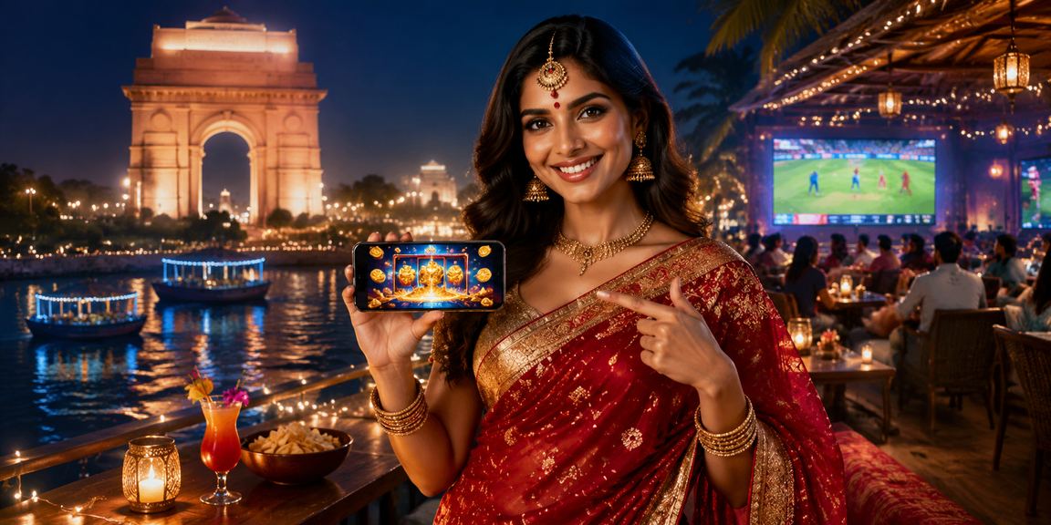 Cricket betting fans near India Gate using mobile devices